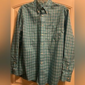 Men’s JoS A Banks Large, teal navy button down shirt